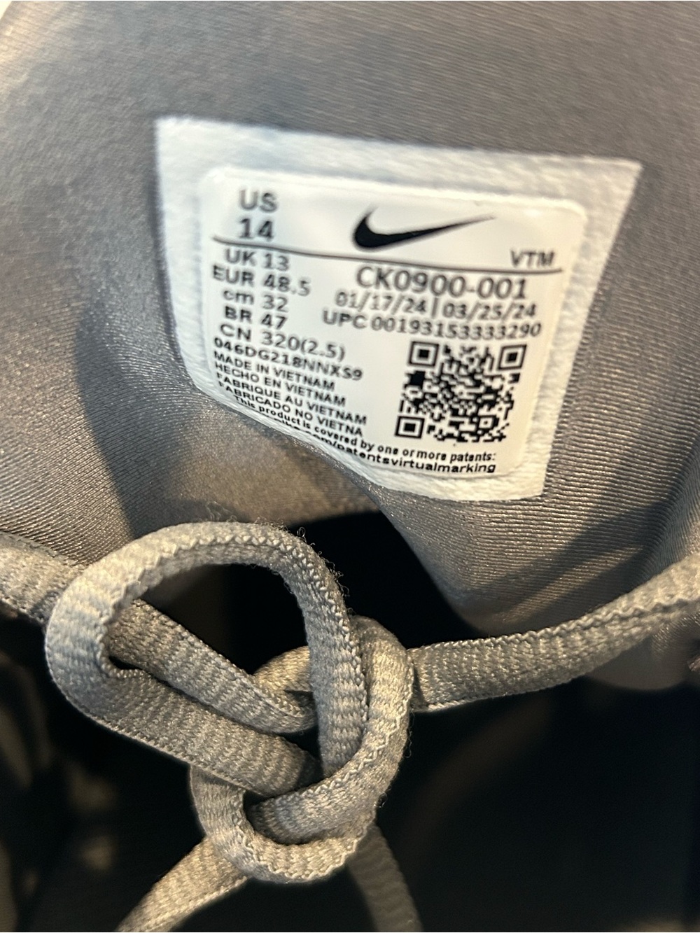 Nike Air VaporMax Plus Cool Grey Black Metallic Men's Size 14 CK0900-001 - Picture 4 of 6